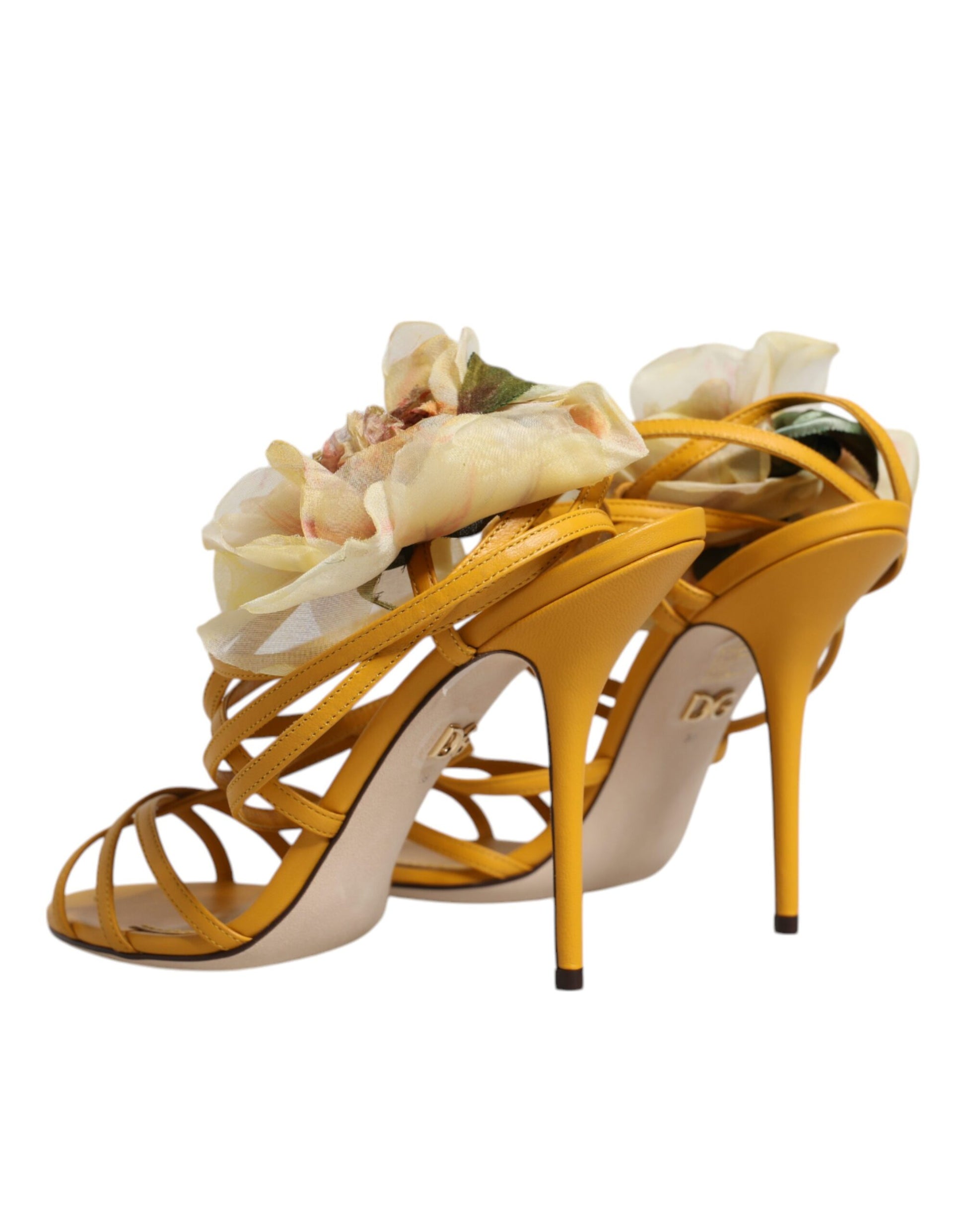 Orange Flower Applique Keira Sandals Shoes