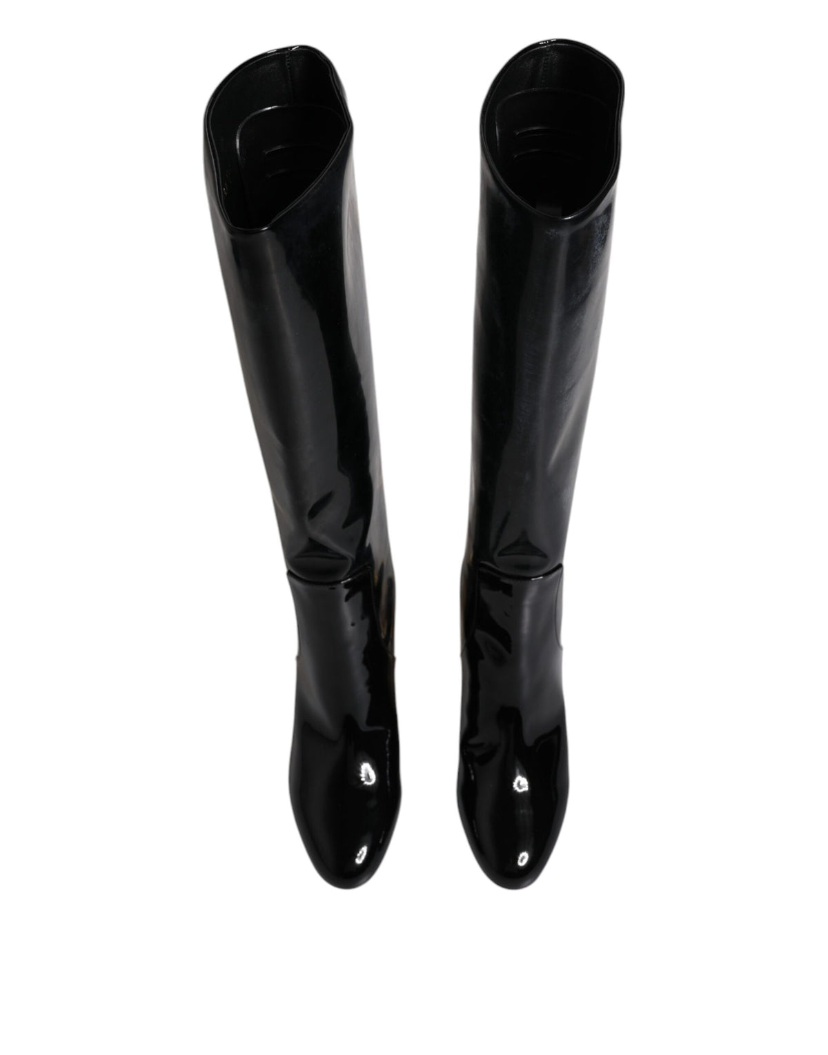 Dolce & Gabbana Black Patent Leather Vally High Boots