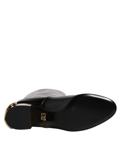 Dolce & Gabbana Black Patent Leather Vally High Boots