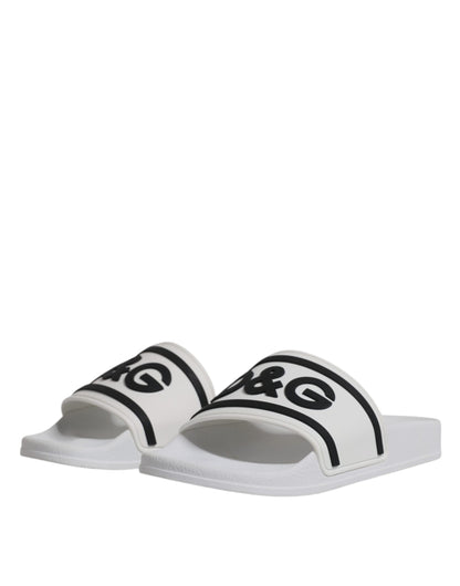 White Rubber Slides Sandals Beachwear Shoes