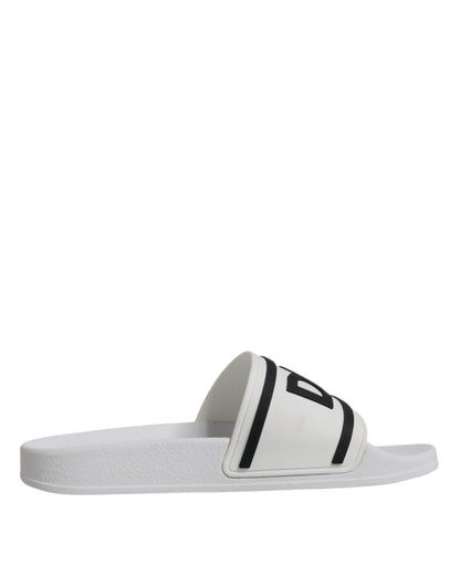 White Rubber Slides Sandals Beachwear Shoes