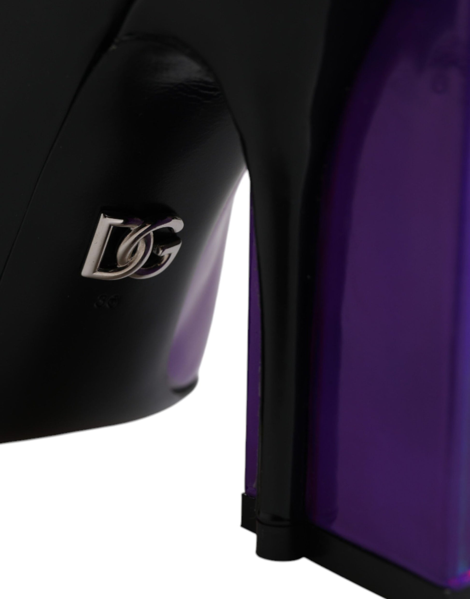 Dolce & Gabbana Purple Black Pointed Ankle Boots