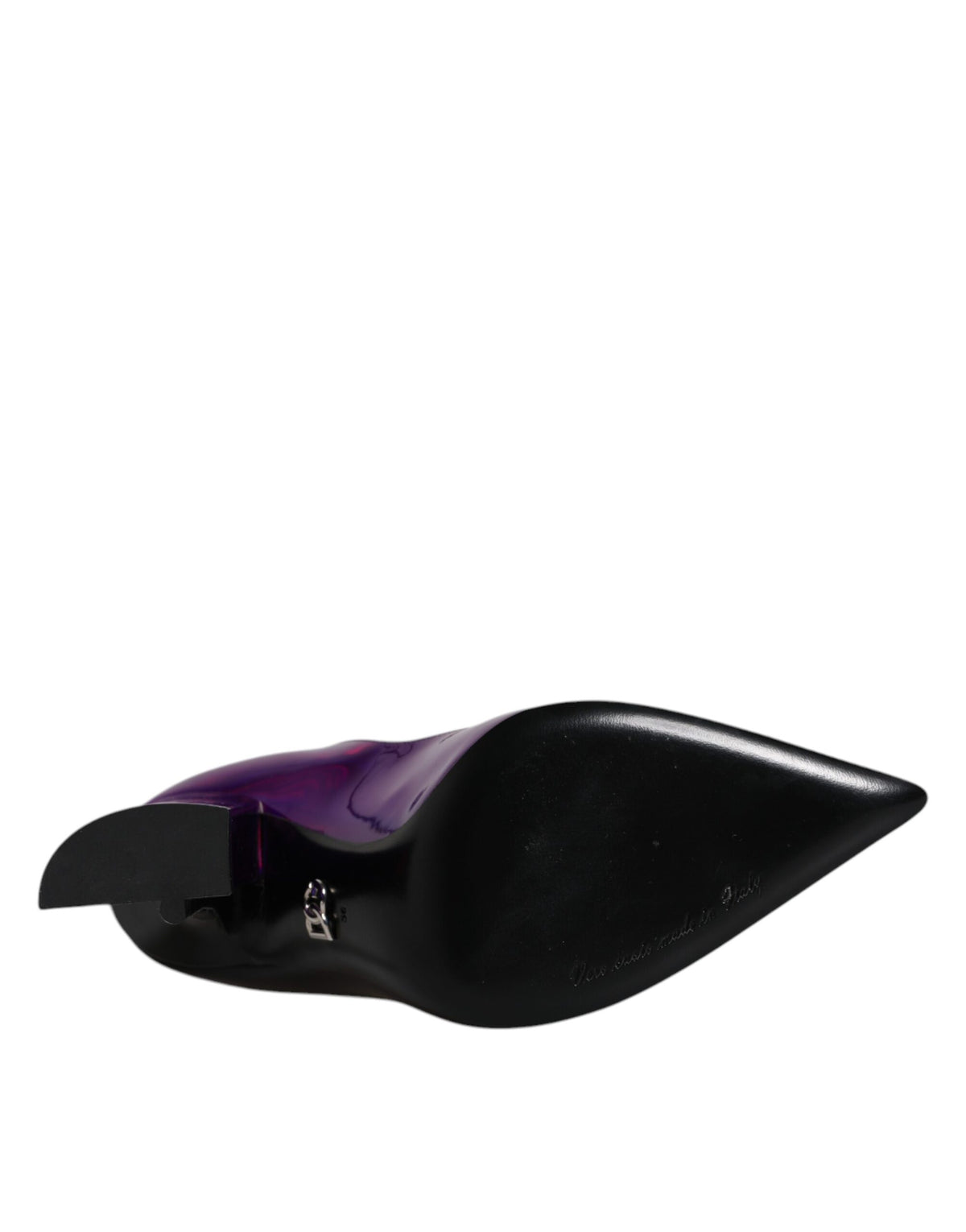 Dolce & Gabbana Purple Black Pointed Ankle Boots