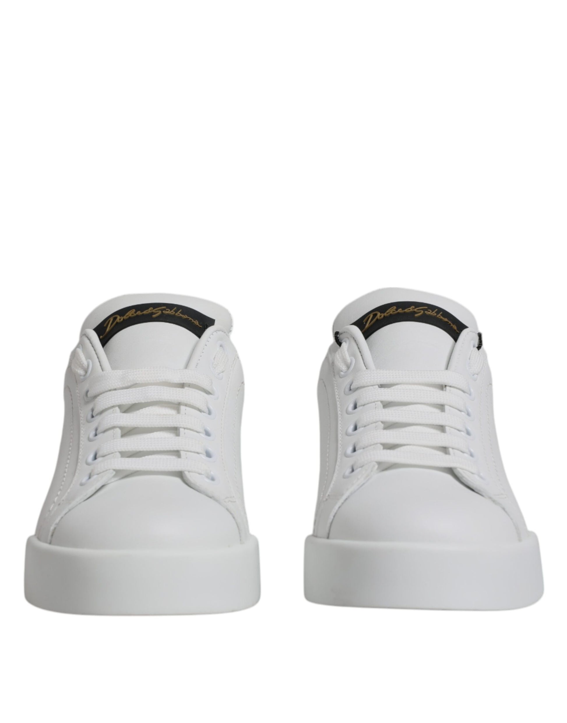 Dolce & Gabbana White Leather Classic Low Top Sneakers