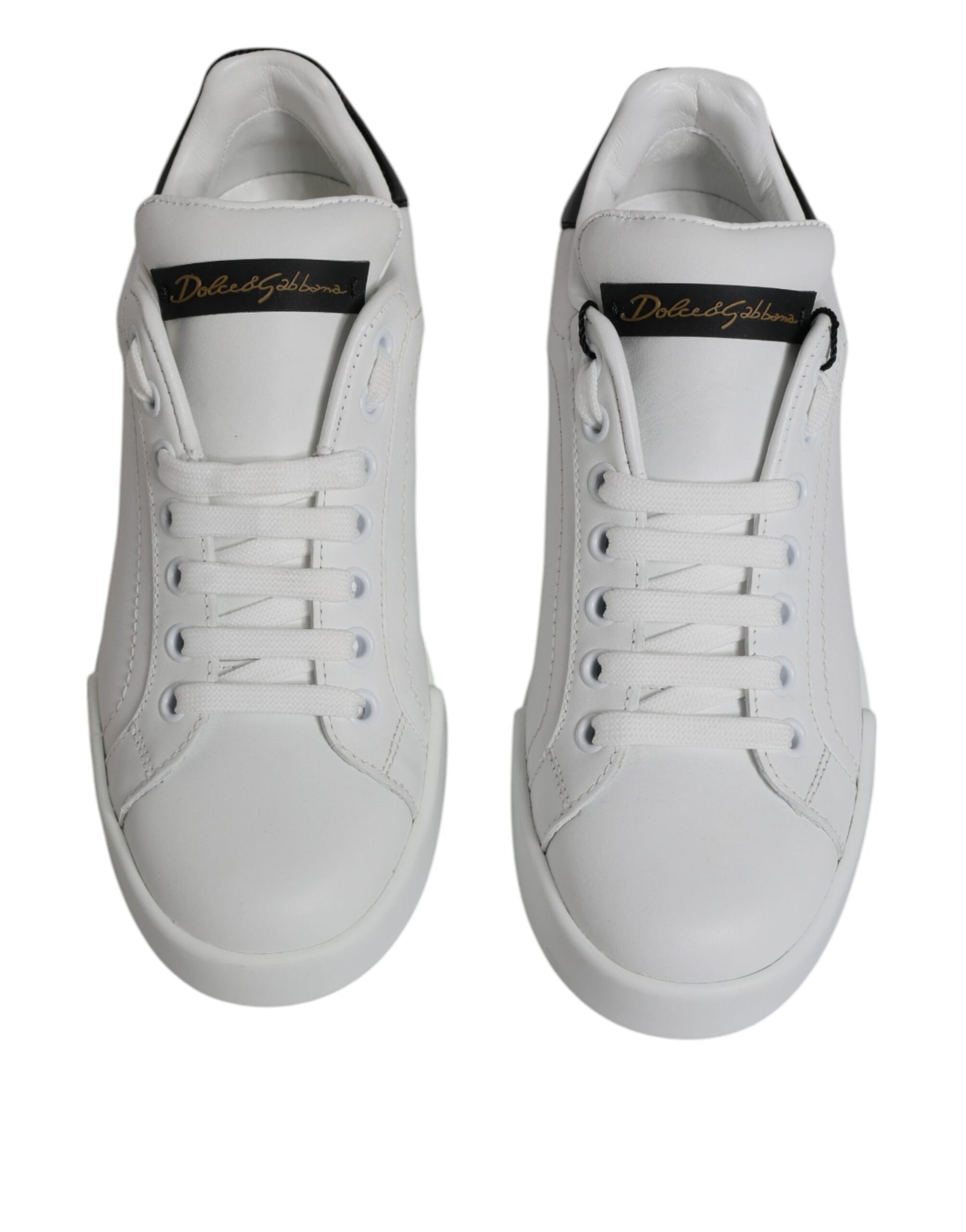 Dolce & Gabbana White Leather Classic Low Top Sneakers