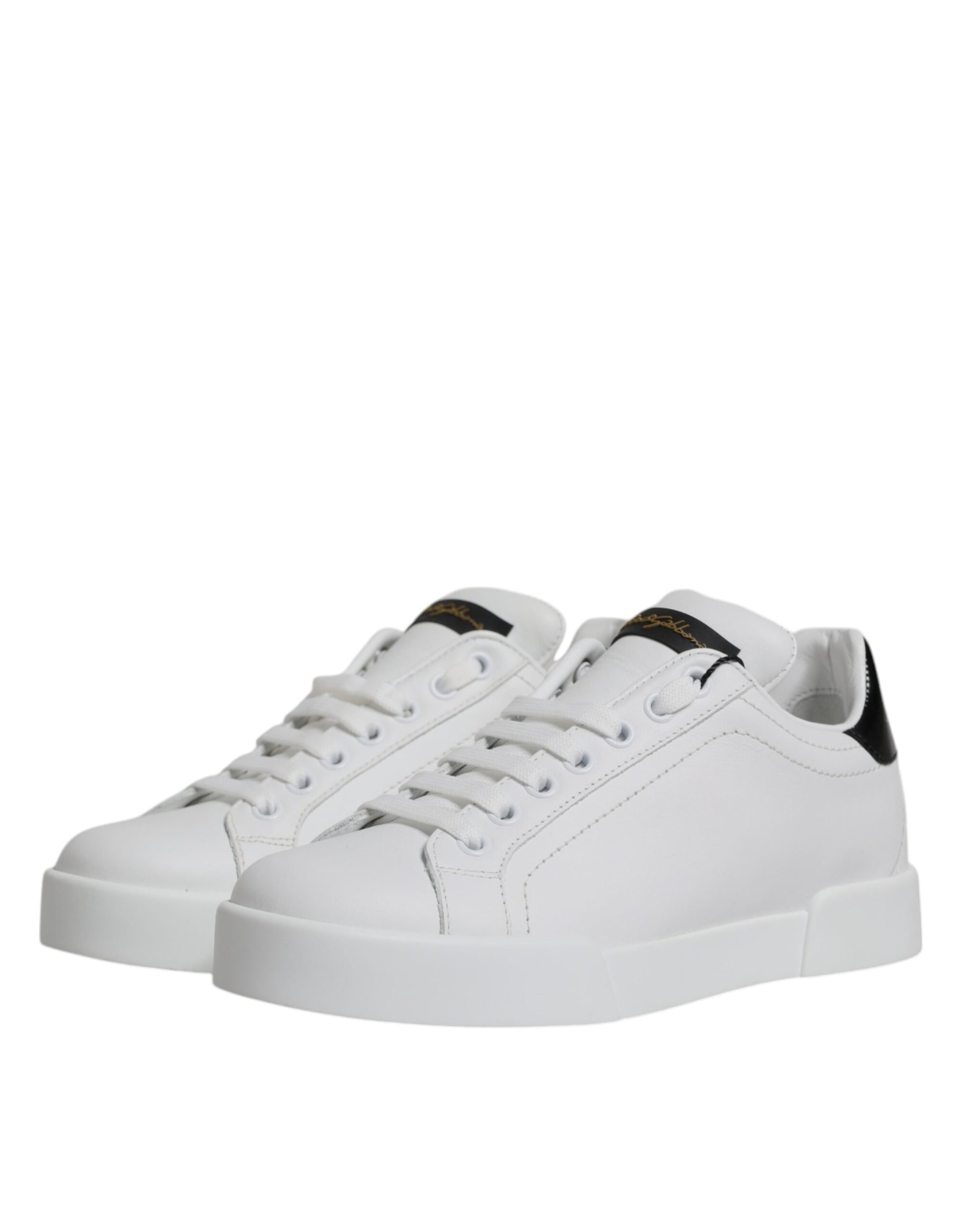 Dolce & Gabbana White Leather Classic Low Top Sneakers