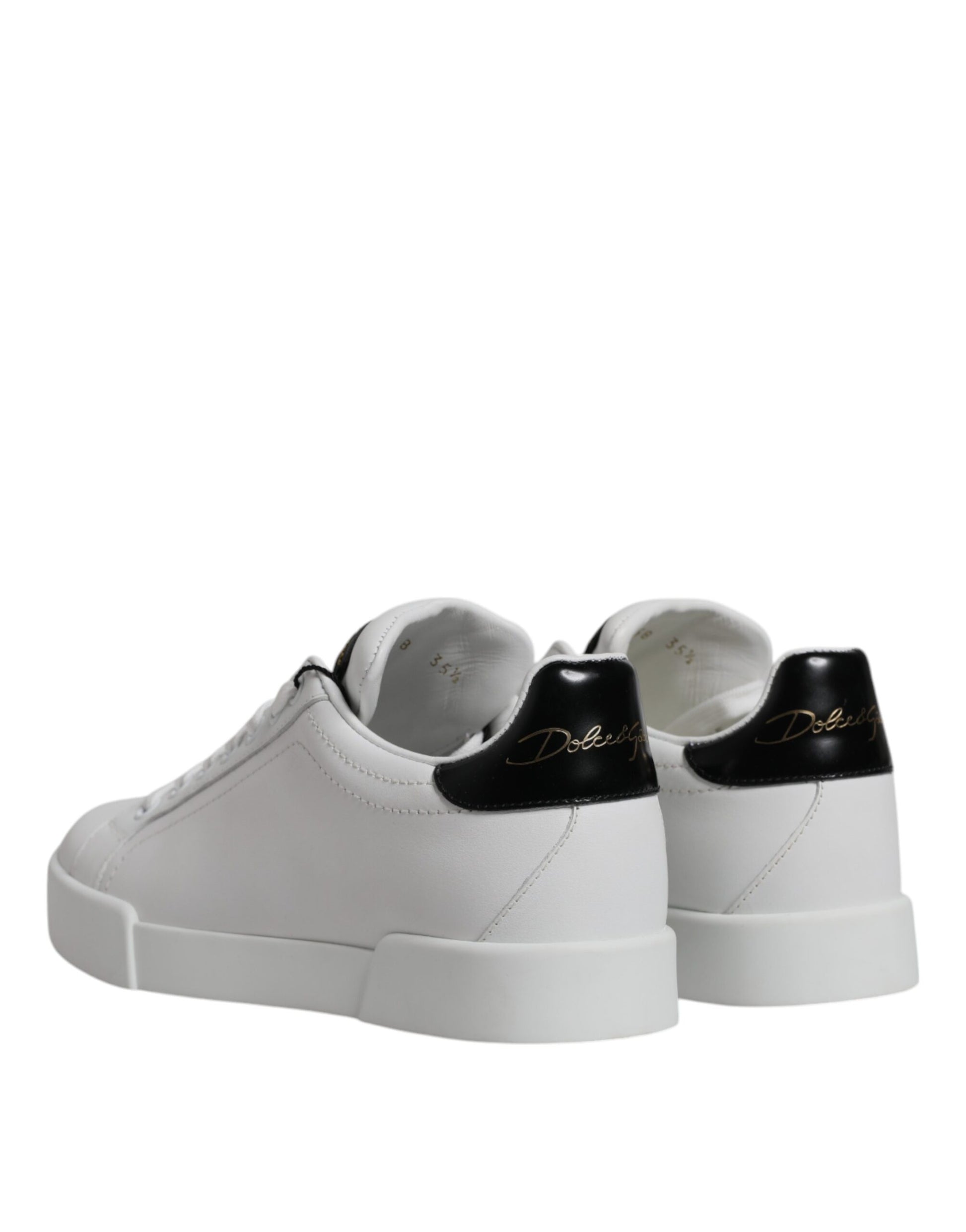 Dolce & Gabbana White Leather Classic Low Top Sneakers