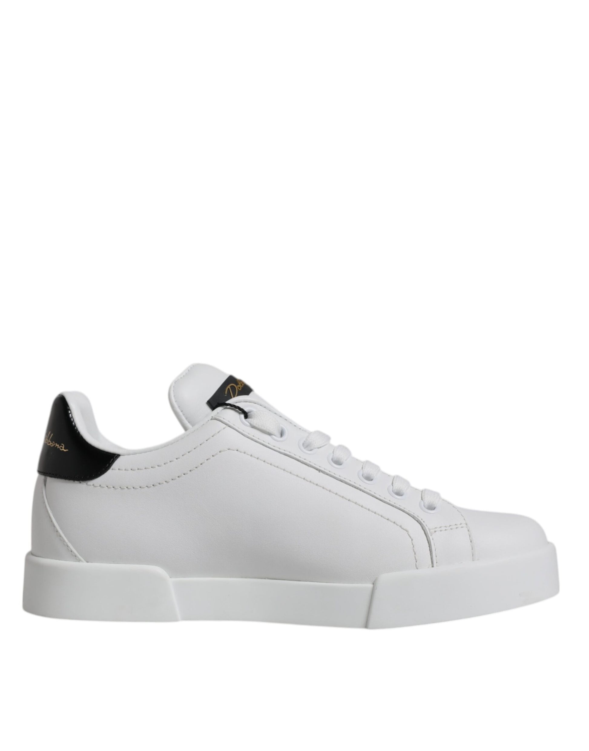 Dolce & Gabbana White Leather Classic Low Top Sneakers
