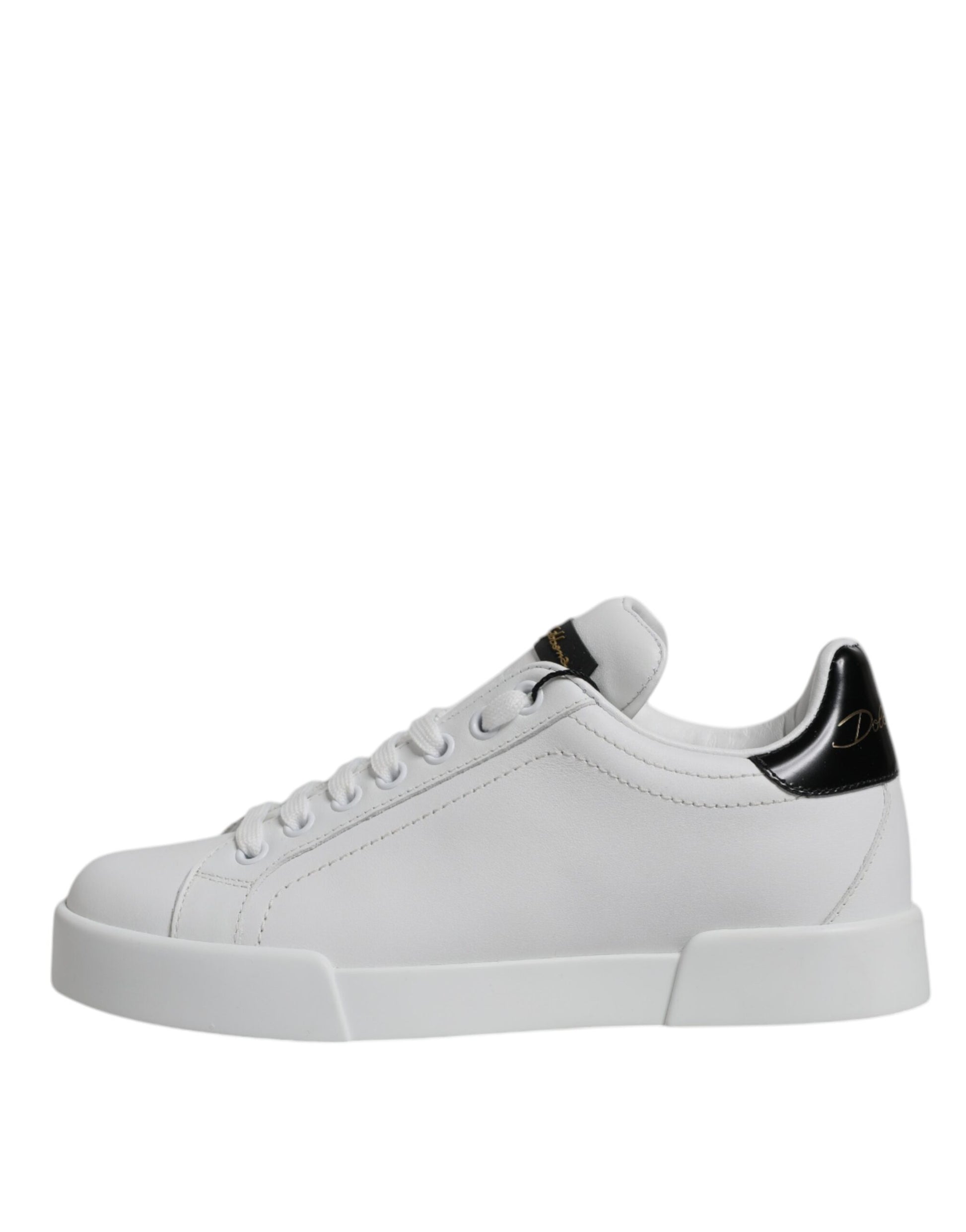 Dolce & Gabbana White Leather Classic Low Top Sneakers