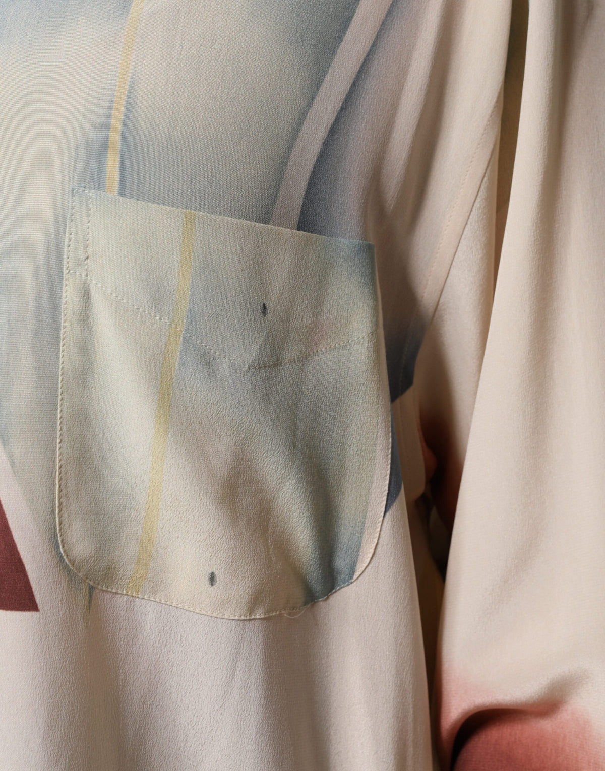 ETRO Beige Printed Collared Buttoned Long Sleeves Blouse Top