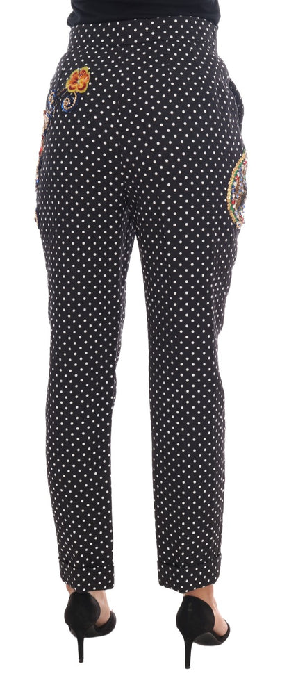  - Elegant Polka Dot Embellished Trousers