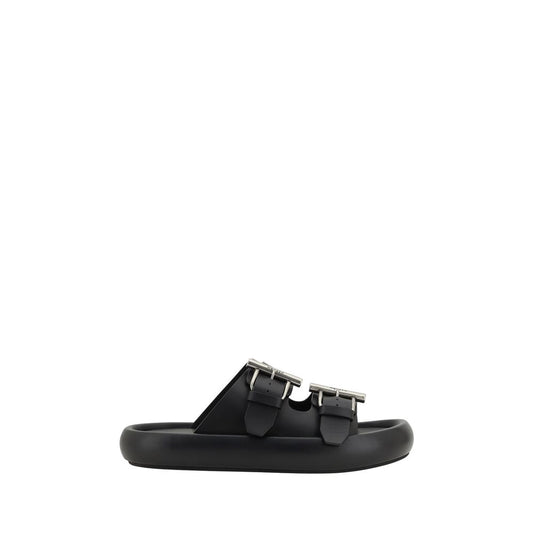 Alexander McQueen - Black Men's Leather Buckle Sandals