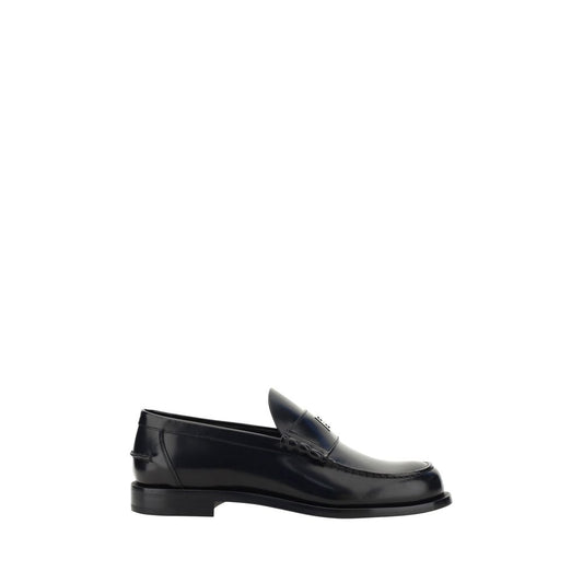 Givenchy - Men's Black Calfskin Loafers – 4G Appliqué & Leather Block Heel