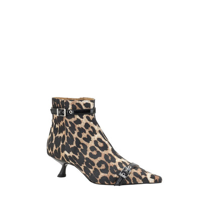 Leopard-Print Kitten-Heel Ankle Boots