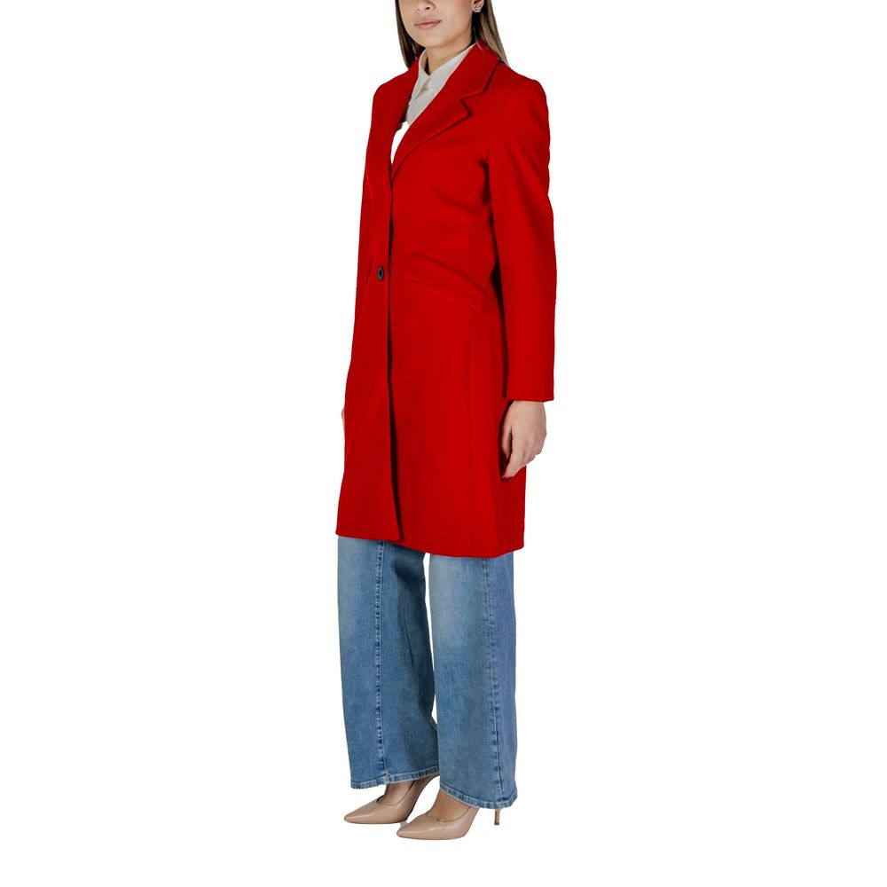 Red Polyester Jackets & Coat