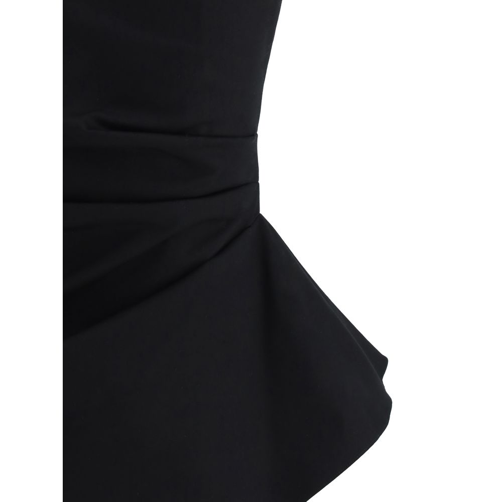 Alexander McQueen - Black Draped Asymmetrical Top