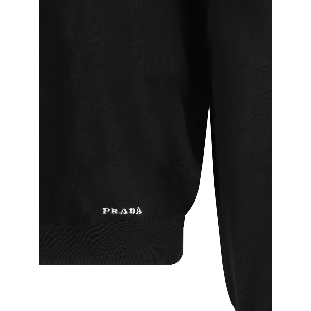 Prada - Men's Black Recycled Silk Sweater