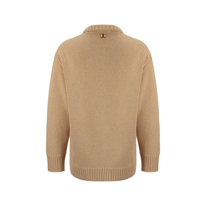 Chloé Cashmere Sweater in Beige with Ribbed Details