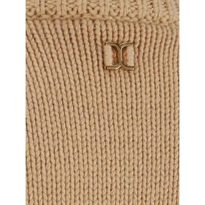 Chloé Cashmere Sweater in Beige with Ribbed Details