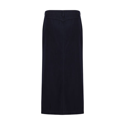 Giorgio Armani Blue Cotton Midi Skirt