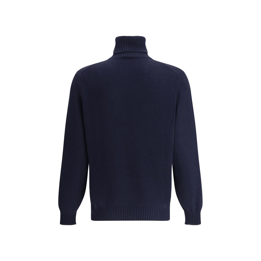 Brunello Cucinelli - Men's Blue Cashmere Turtleneck Sweater