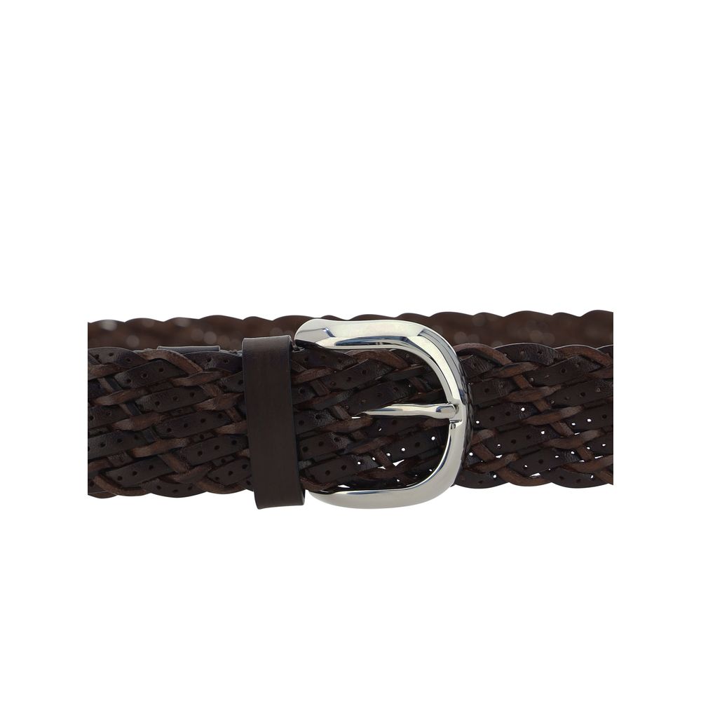 Brunello Cucinelli Braided Calfskin Belt