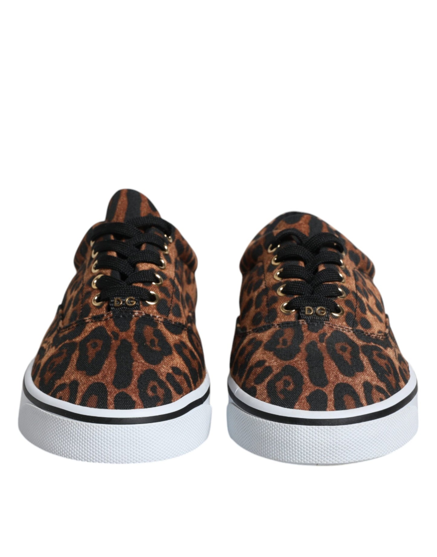  - Dolce & Gabbana - Men's Brown Leopard Print Logo Cotton Sneakers