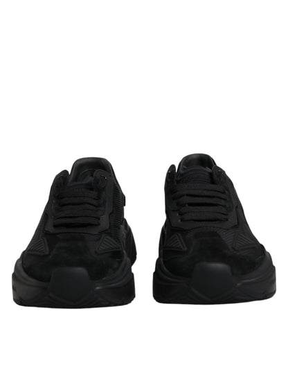 Dolce & Gabbana Black Leather Daymaster Low Top Sneakers for Men