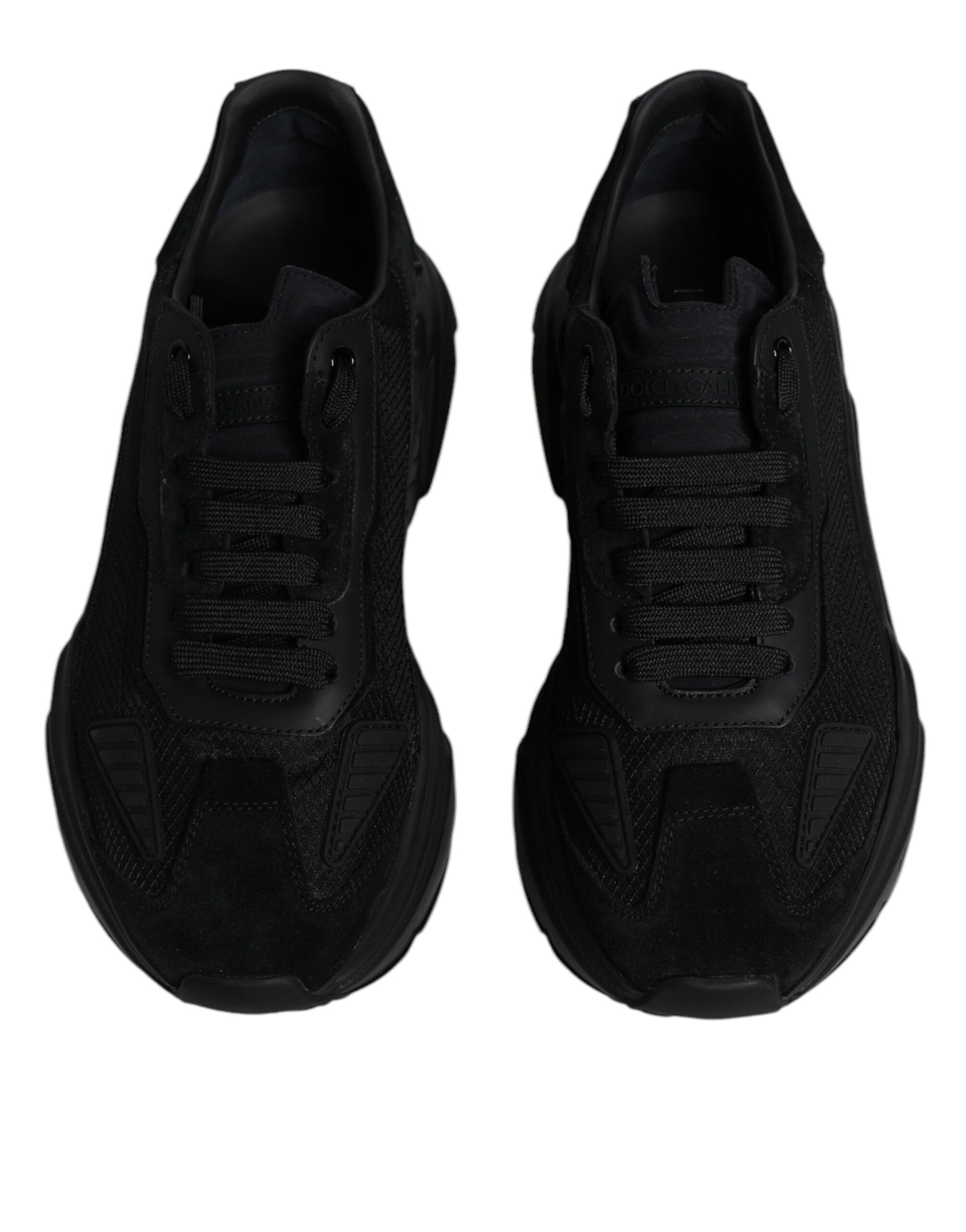 Dolce & Gabbana Black Leather Daymaster Low Top Sneakers for Men