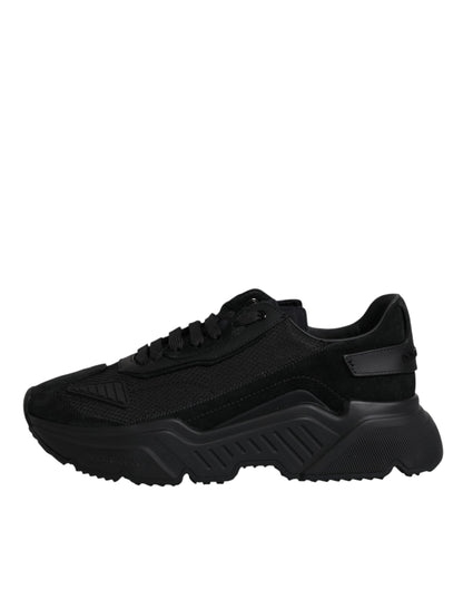 Dolce & Gabbana Black Leather Daymaster Low Top Sneakers for Men