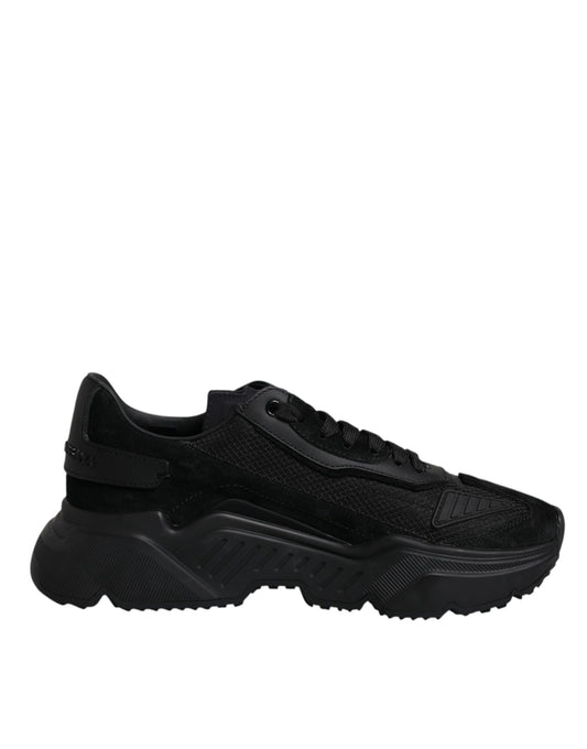 Dolce & Gabbana Black Leather Daymaster Low Top Sneakers for Men