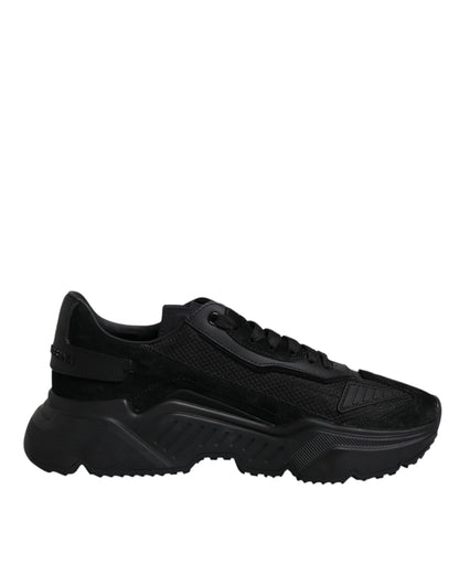 Dolce & Gabbana Black Leather Daymaster Low Top Sneakers for Men