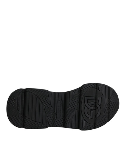 Dolce & Gabbana Black Leather Daymaster Low Top Sneakers for Men