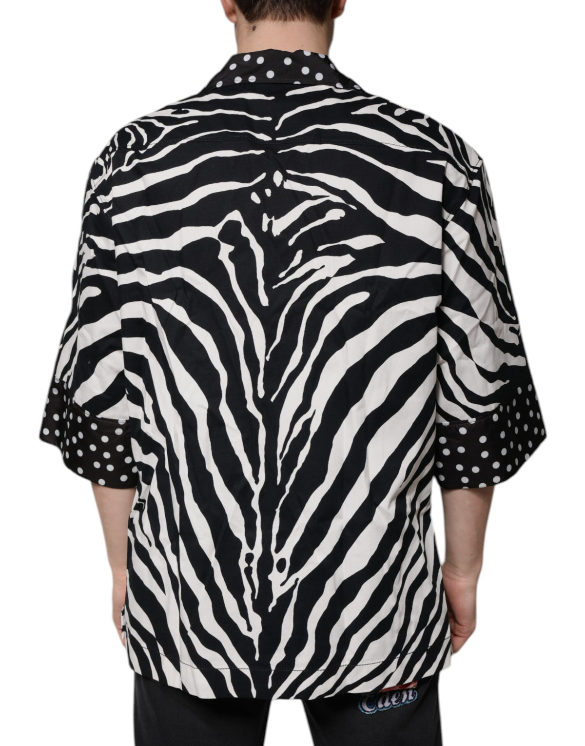 Dolce & Gabbana - Men's Black & White Zebra Print Oversize Button-Down Shirt