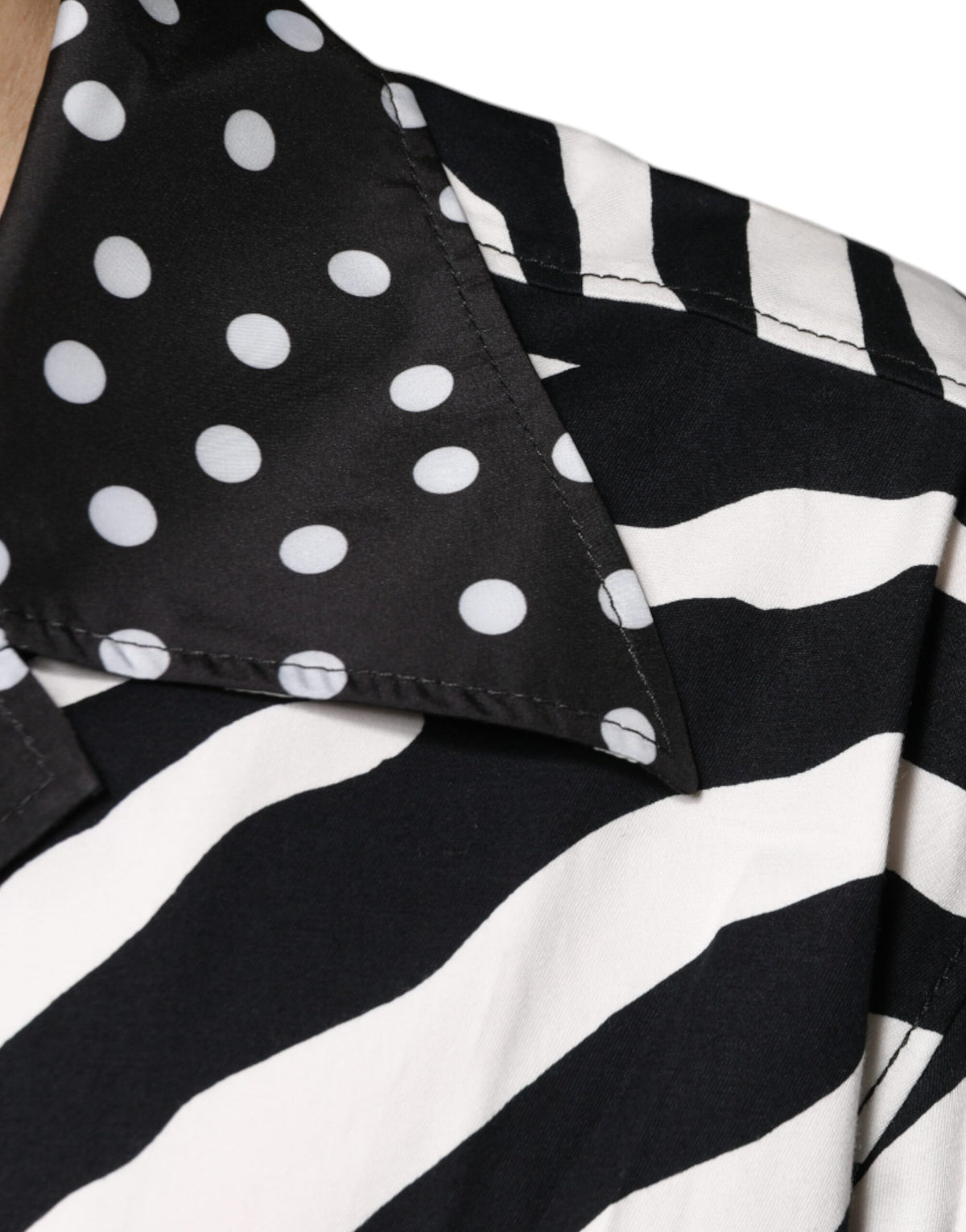 Dolce & Gabbana - Men's Black & White Zebra Print Oversize Button-Down Shirt