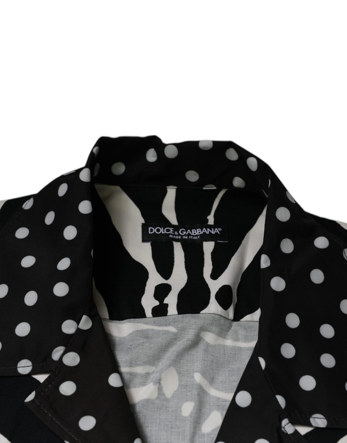 Dolce & Gabbana - Men's Black & White Zebra Print Oversize Button-Down Shirt