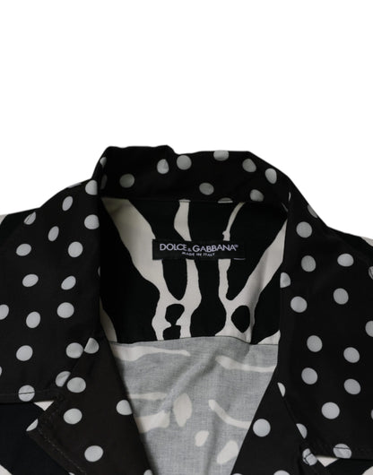 Dolce & Gabbana - Men's Black & White Zebra Print Oversize Button-Down Shirt