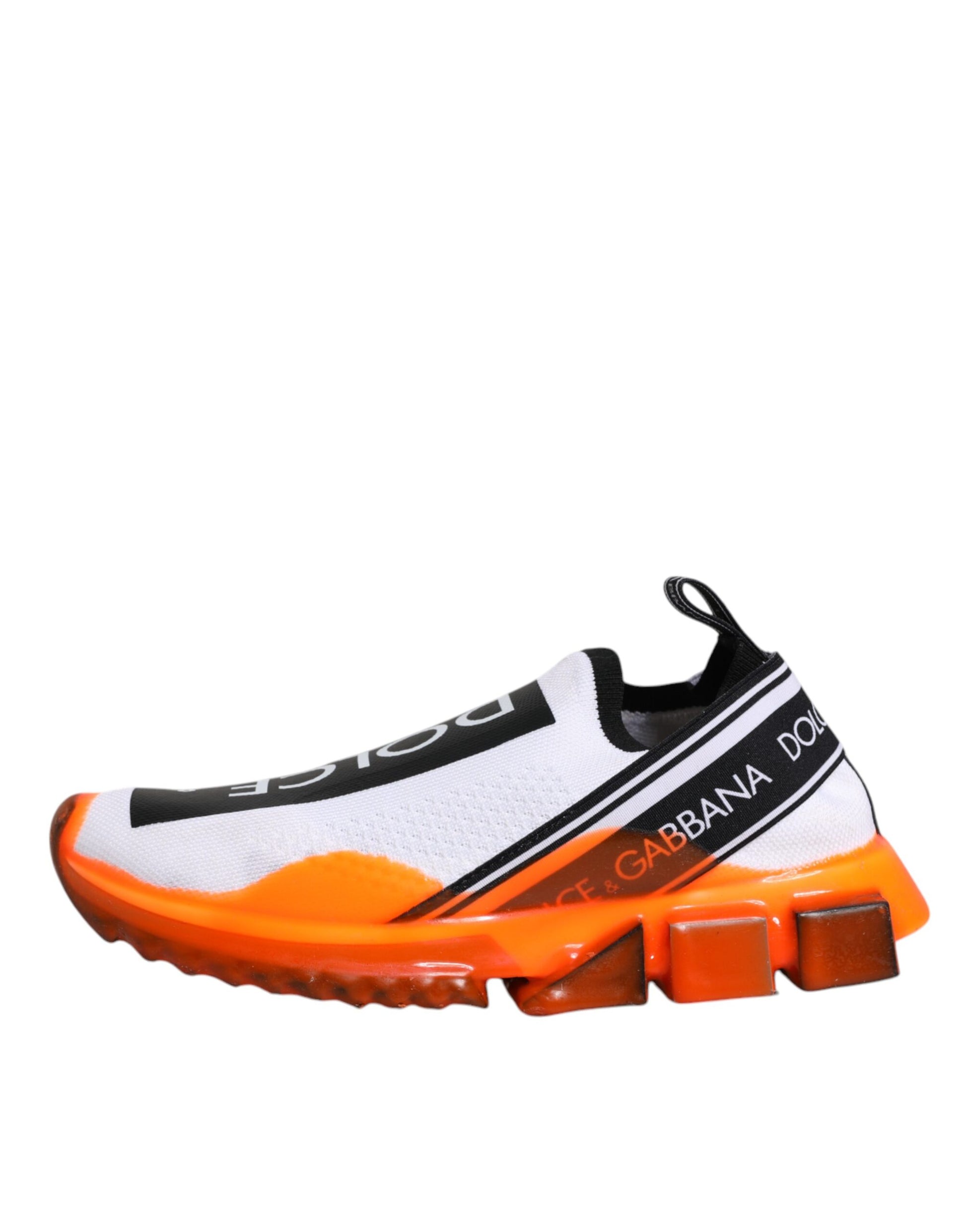 Dolce & Gabbana - Women's White & Orange Slip On Sorrento Sneakers Shoes