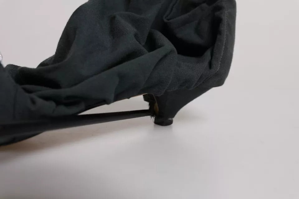 Dolce & Gabbana Green Cotton Sock Style Ankle Boots Shoes