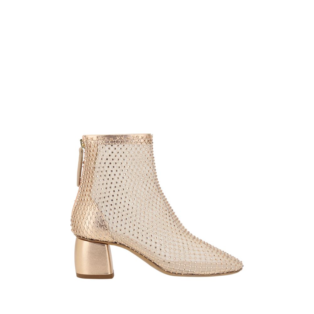 Forte_Forte Gold Strass Mesh Ankle Boots