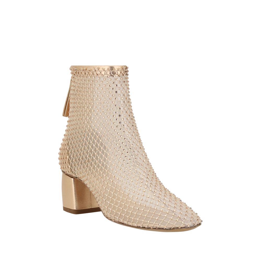 Forte_Forte Gold Strass Mesh Ankle Boots