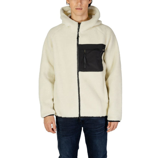 Hydra Clothing - Men's Cream & Black Fleece Hooded Zip-Up Jacket