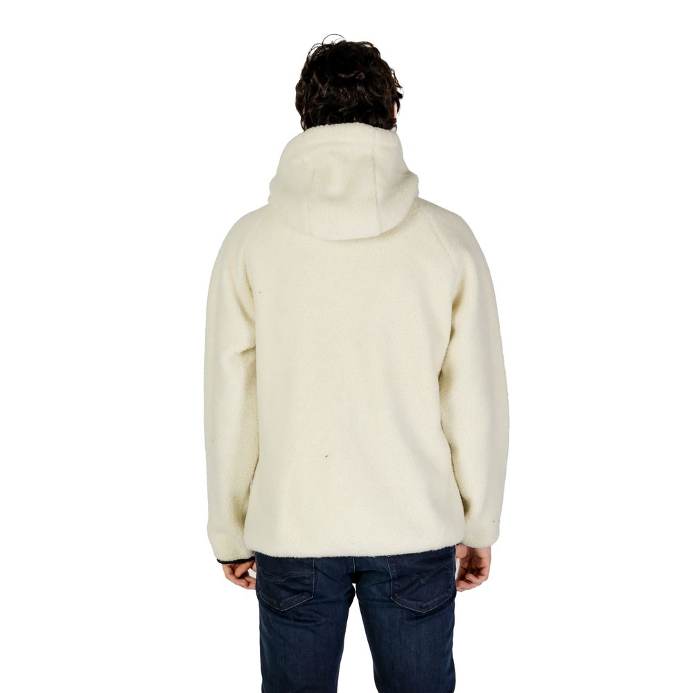 Hydra Clothing - Men's Cream & Black Fleece Hooded Zip-Up Jacket