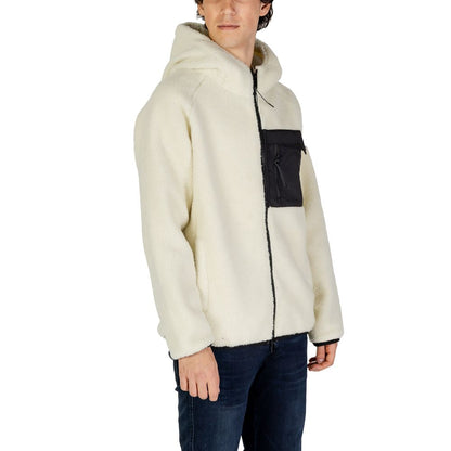 Hydra Clothing - Men's Cream & Black Fleece Hooded Zip-Up Jacket