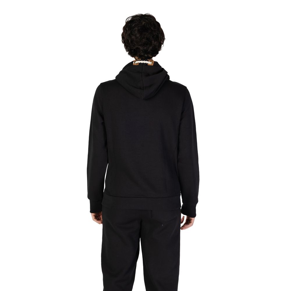 Hydra Clothing - Men's Black Cotton Hoodie with Rope Drawstrings