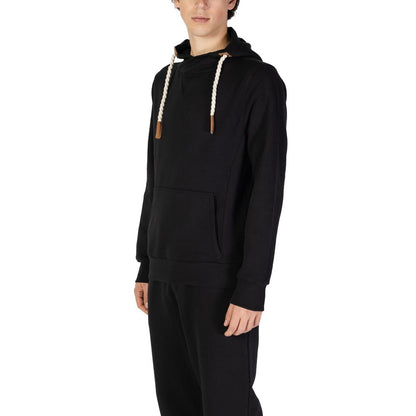 Hydra Clothing - Men's Black Cotton Hoodie with Rope Drawstrings