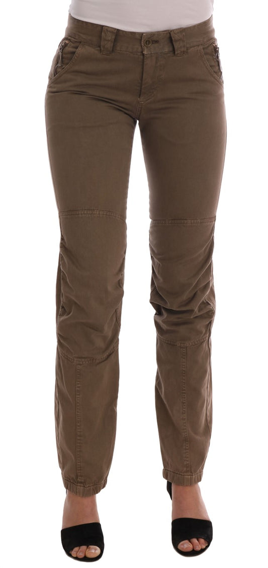  - Chic Brown Casual Cotton Pants