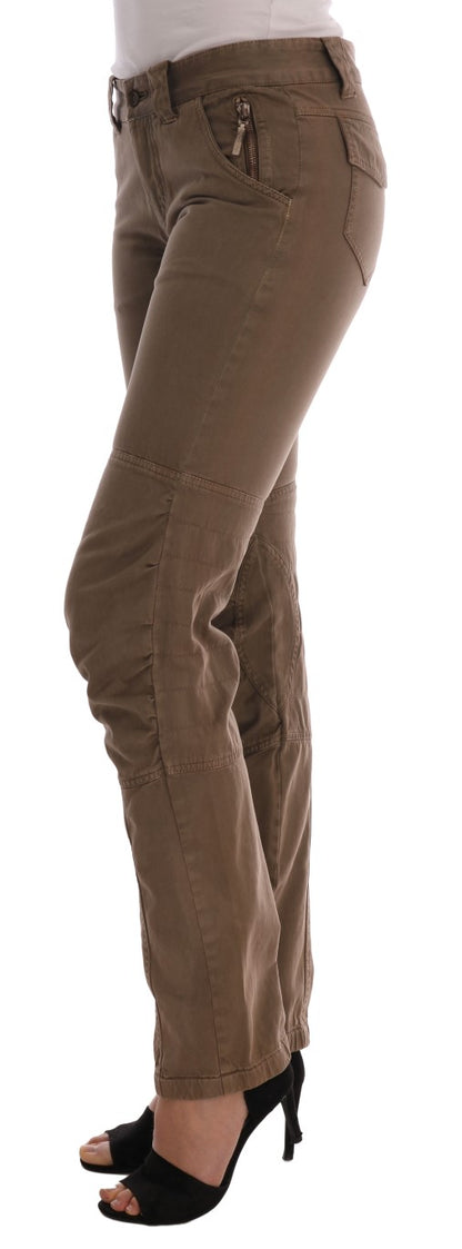  - Chic Brown Casual Cotton Pants