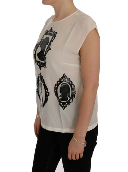  - Embroidered Silk Sicily Frame Blouse