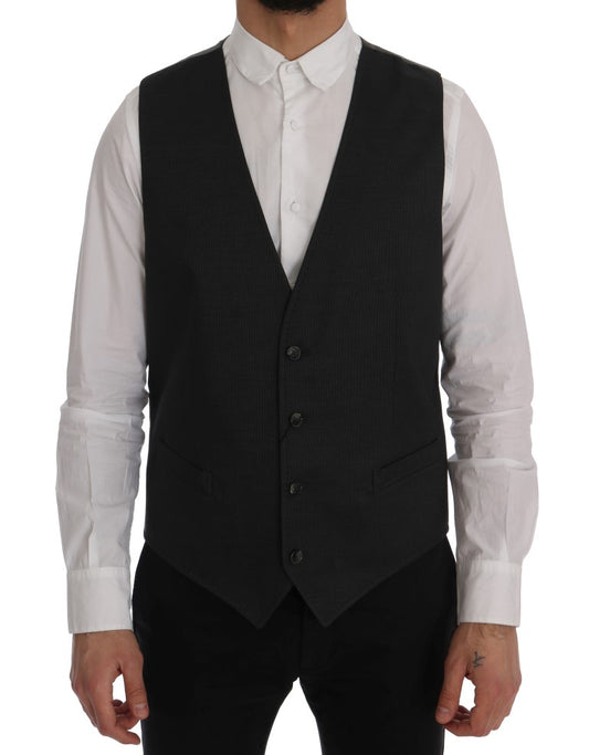  - Elegant Gray Waistcoat Vest